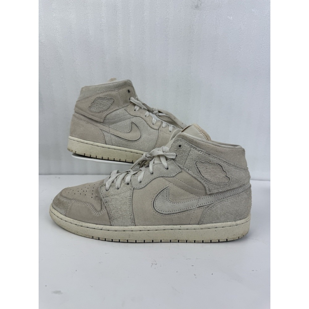 Nike Air Jordan 1 Mid SE Craft Pale Ivory Sail Suade FQ3224-100 Men's Size 11.5